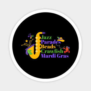 Mardi Gras Masquerade Mask Bead Parade Women Men Kids Magnet